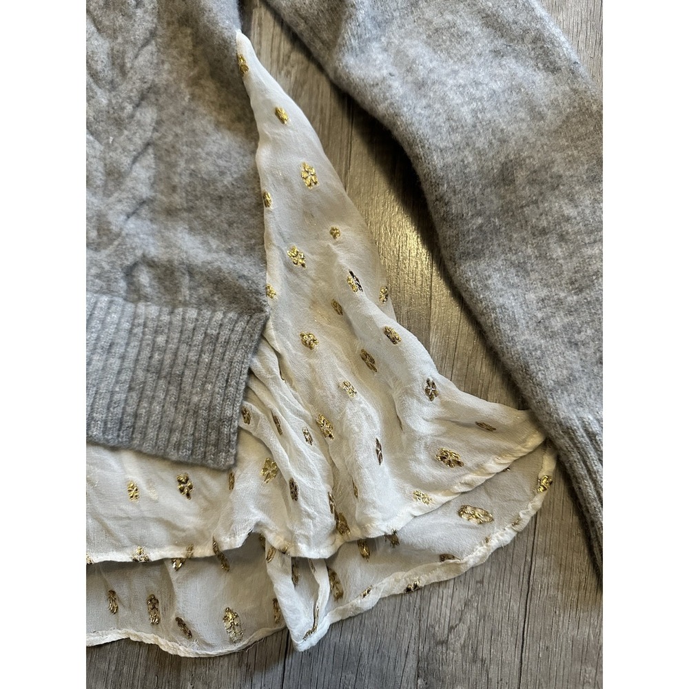 MAILLE CLU Gray Wool Cashmere Sweater Unique Details‎  Size Small - Picture 3 of 16